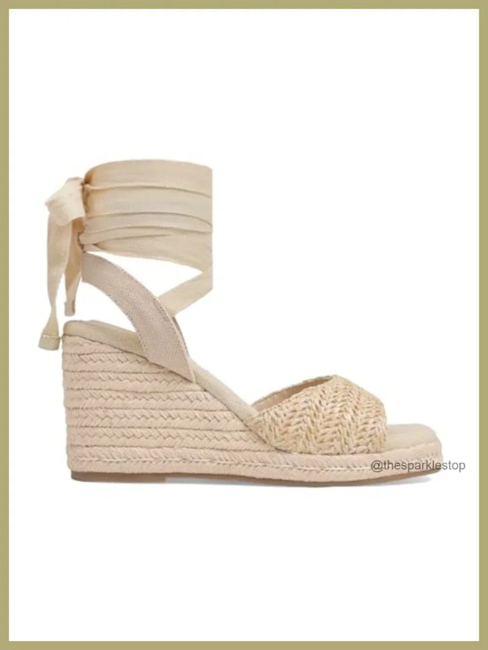 Women's Espadrilles Wedge Sandals Platform Square Toe Lace Up Ankle Strap Summer